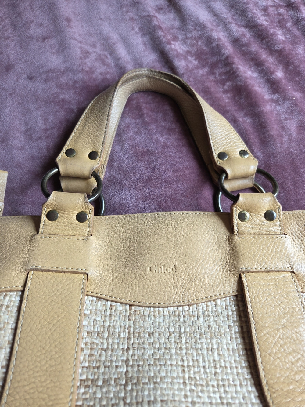 Chloe Basket Bag Straw Raffia Tote / Shoulder Bag - Picture 3 of 13